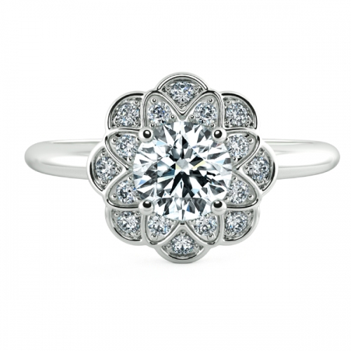 Nhẫn kim cương nữ đẹp Halo tinh tế